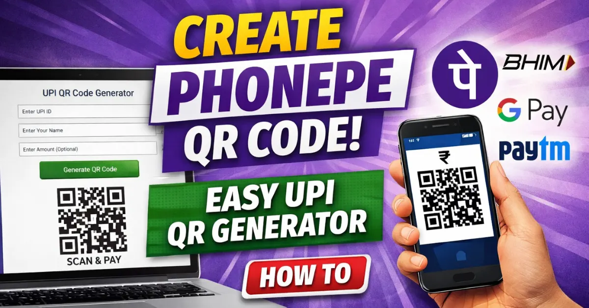 UPI QR Code Generator – How to Generate PhonePe QR Code Easily